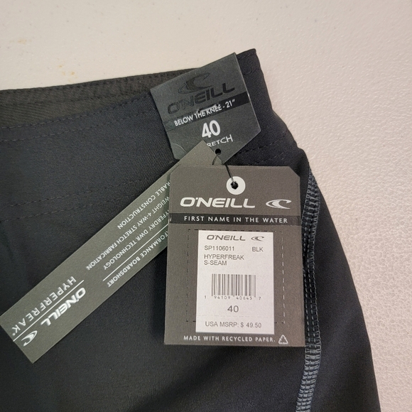 O'neill Hyperfreak S-Seam Below The Knee 21"  Boardshorts Stretch Size 40 Black - Picture 5 of 5